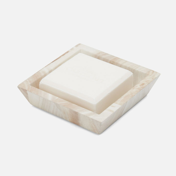 Palermo Ii, Soap Dish, Square Tapered, Faux Clamstone
