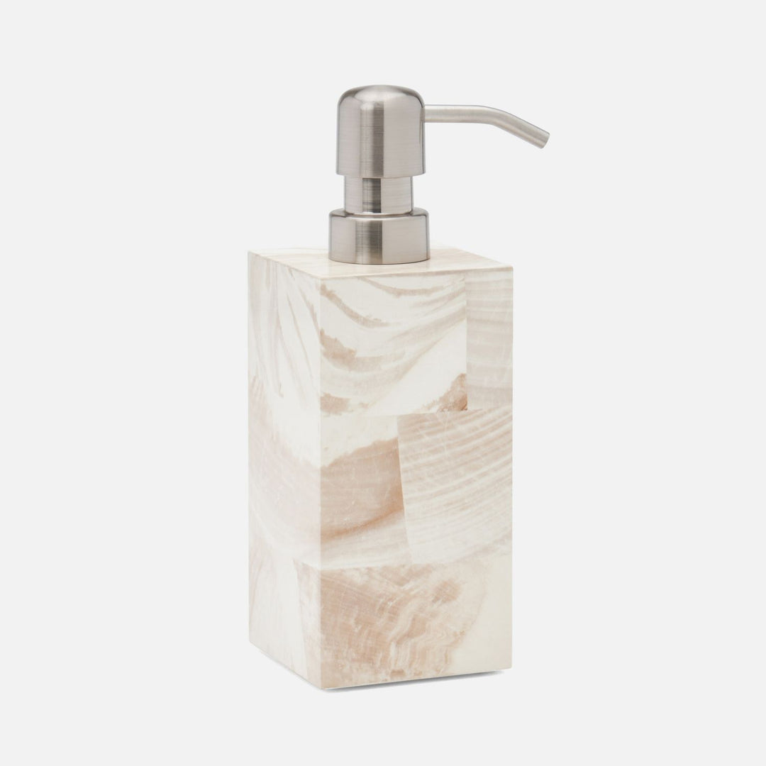 Palermo Ii, Soap Pump, Square Straight, Faux Clamstone