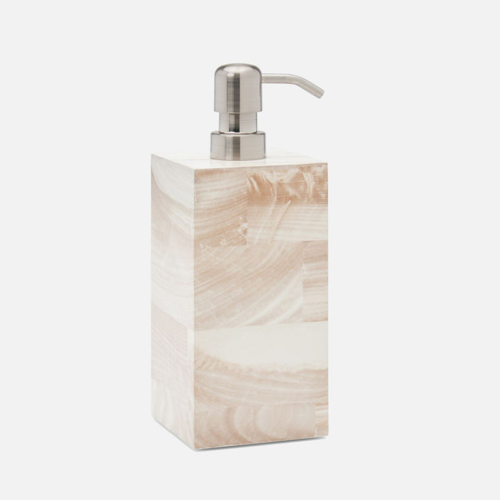 Palermo Ii, Xl Soap Pump, Square Straight, Faux Clamstone