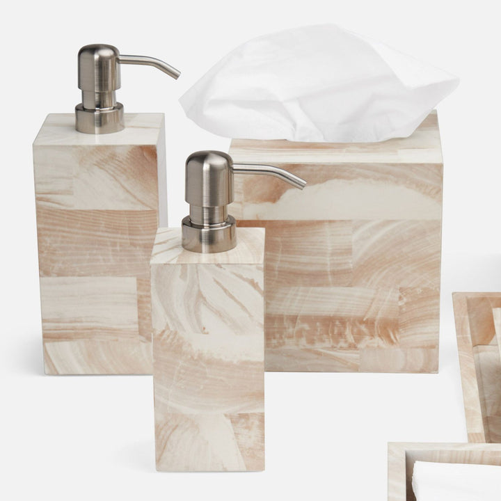 Palermo Ii, Xl Soap Pump, Square Straight, Faux Clamstone