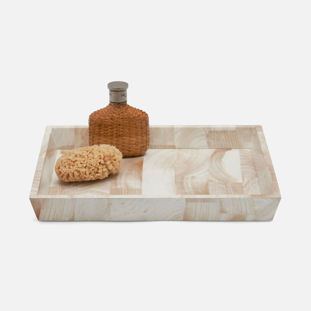 Palermo Ii, Large Tray, Rectangular Tapered, Faux Clamstone