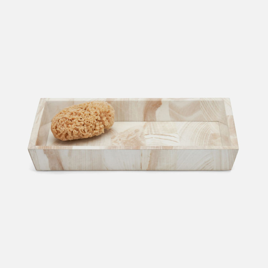 Palermo Ii, Medium Tray, Rectangular Tapered, Faux Clamstone