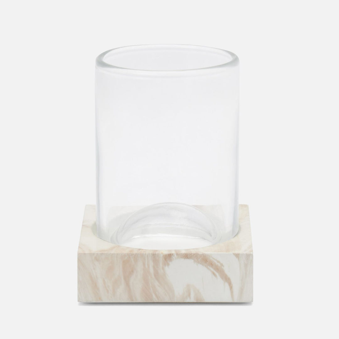 Palermo Ii, Tumbler Set, Square Straight, Faux Clamstone, M/2