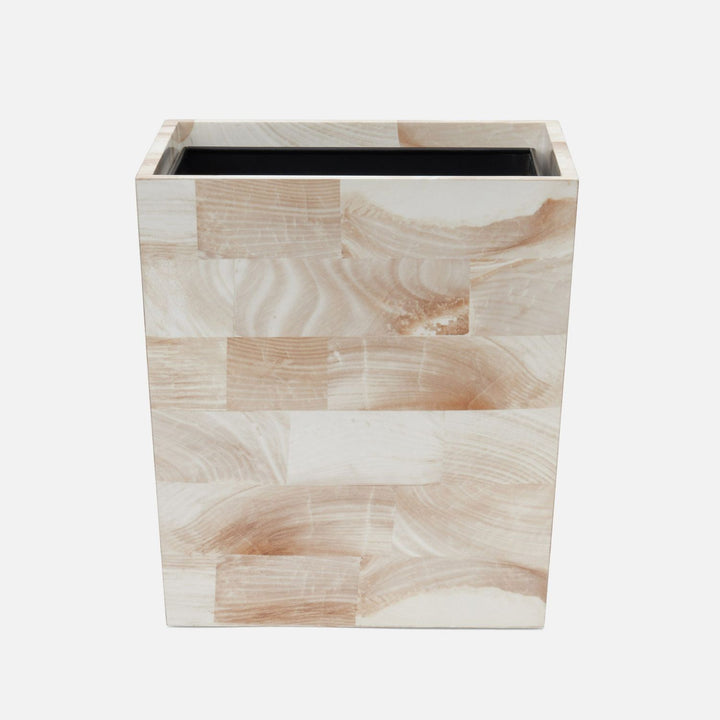 Palermo Ii, Wastebasket, Rectangular Tapered, Faux Clamstone