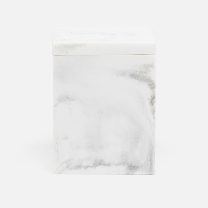 Parma, White/Gray Swirled, Canister, Square Straight, Small, Resin
