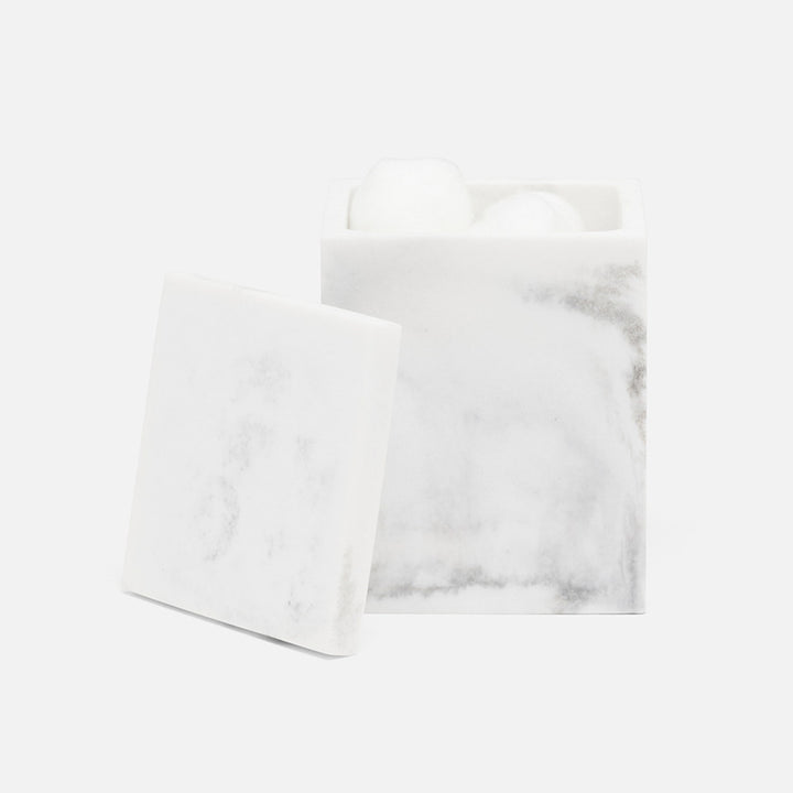 Parma, White/Gray Swirled, Canister, Square Straight, Small, Resin