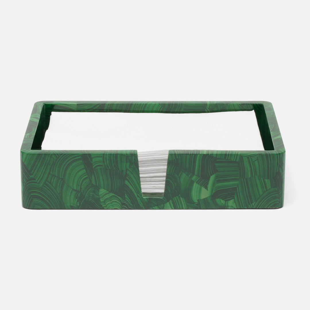 Porter, Faux Malachite, Hand Towel Tray, Rectangular Straight, M/2