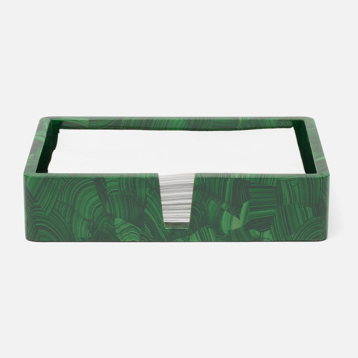Porter, Faux Malachite, Hand Towel Tray, Rectangular Straight, M/2