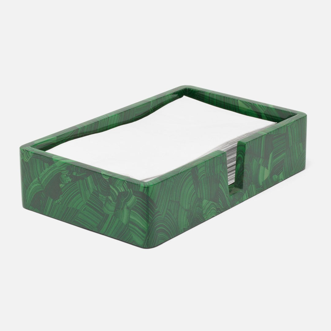 Porter, Faux Malachite, Hand Towel Tray, Rectangular Straight, M/2