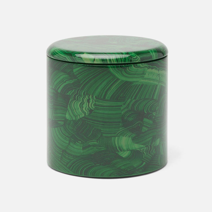 Porter, Faux Malachite, Canister, Large, Round