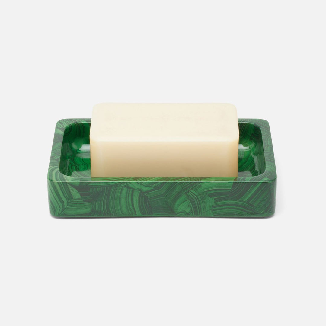 Porter, Faux Malachite, Soap Dish, Rectangular Straight