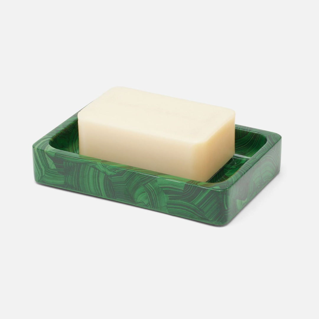 Porter, Faux Malachite, Soap Dish, Rectangular Straight