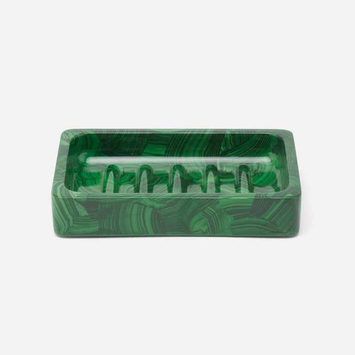 Porter, Faux Malachite, Soap Dish, Rectangular Straight