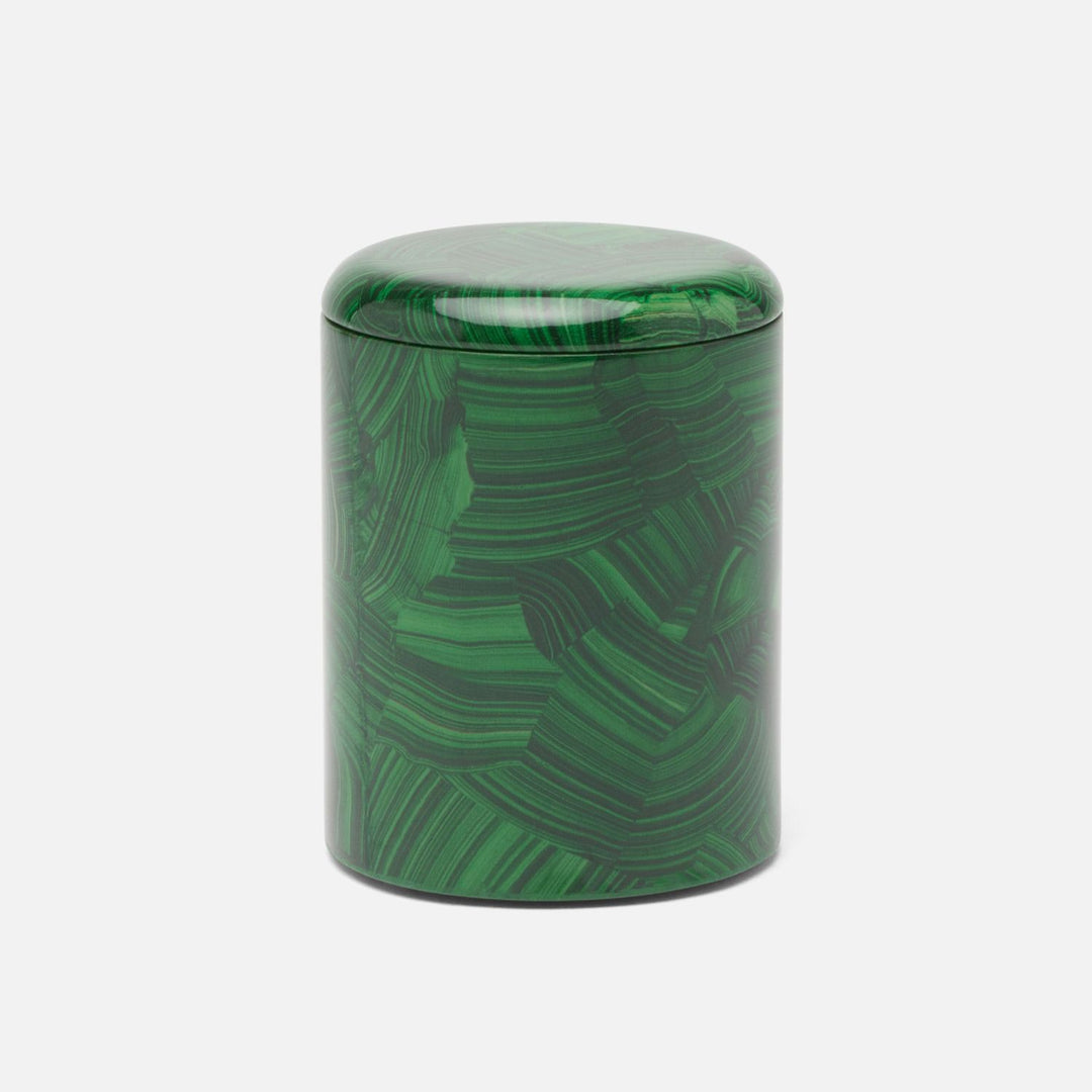 Porter, Faux Malachite, Canister, Small, Round