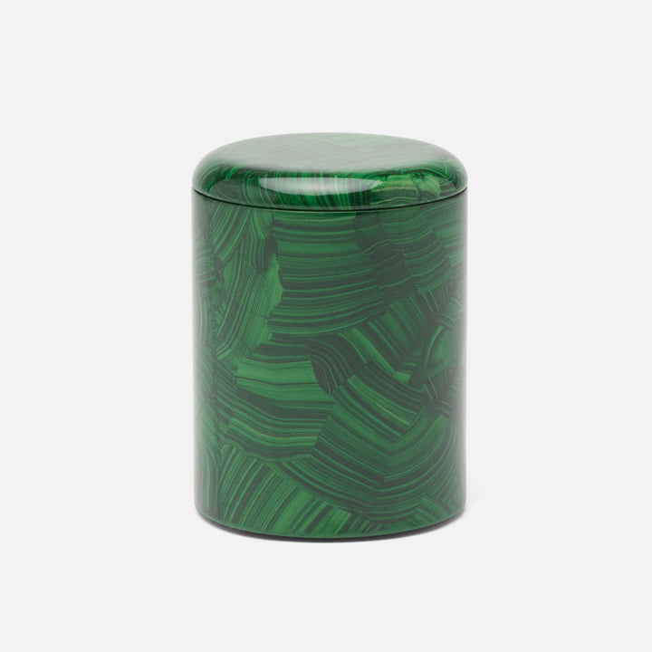 Porter, Faux Malachite, Canister, Small, Round