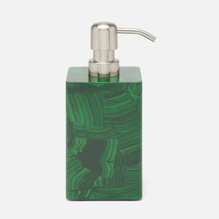 Porter, Faux Malachite, Soap Pump, Square Straight