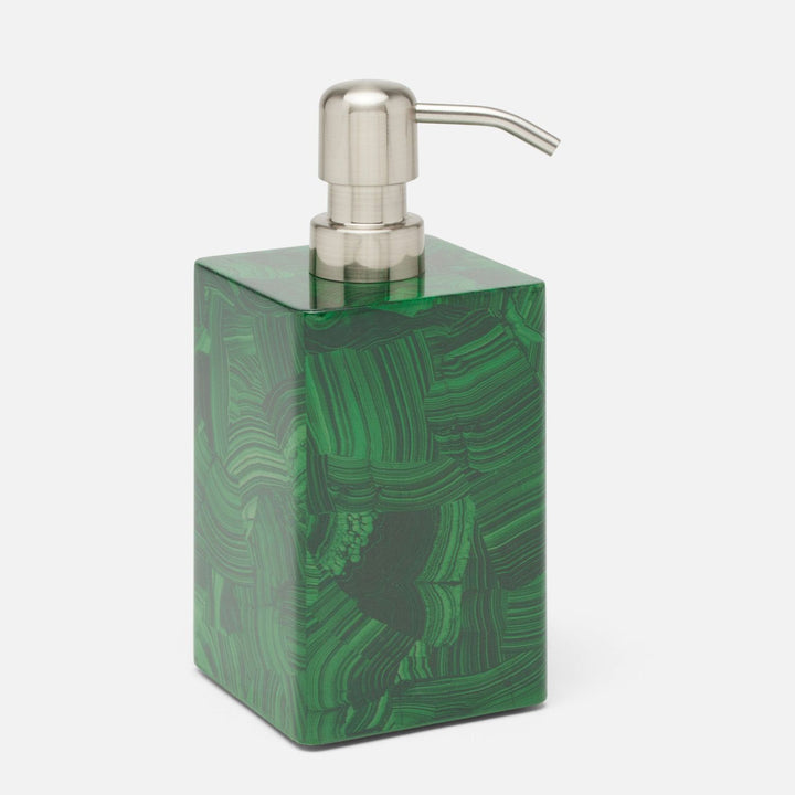 Porter, Faux Malachite, Soap Pump, Square Straight