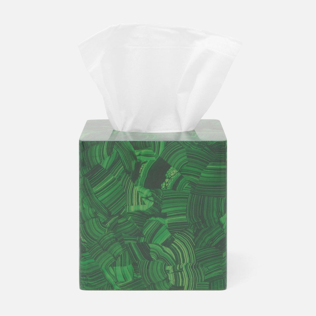Porter, Faux Malachite, Tissue Box, Square Straight