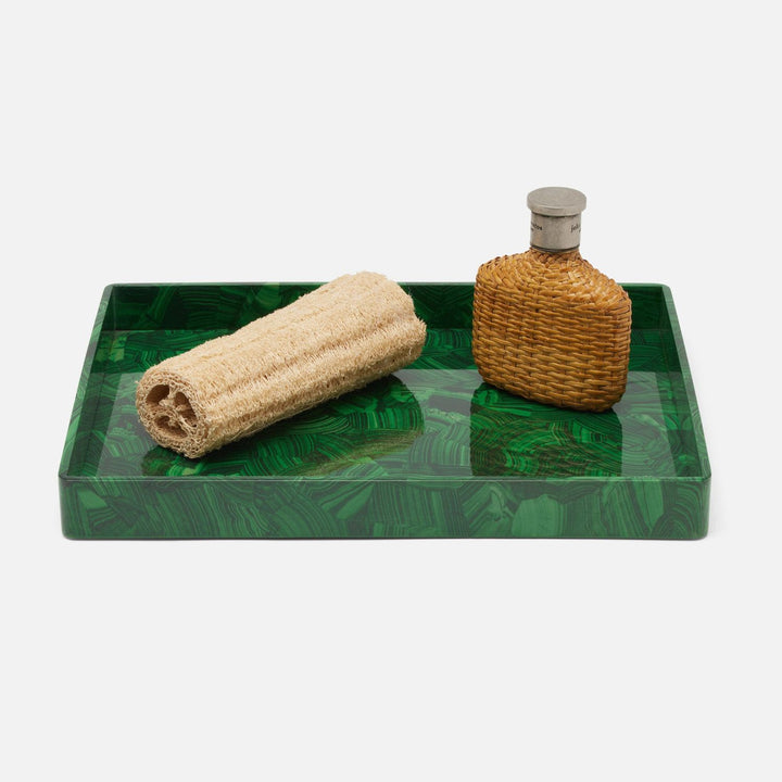 Porter, Faux Malachite, Tray, Large, Rectangular Straight