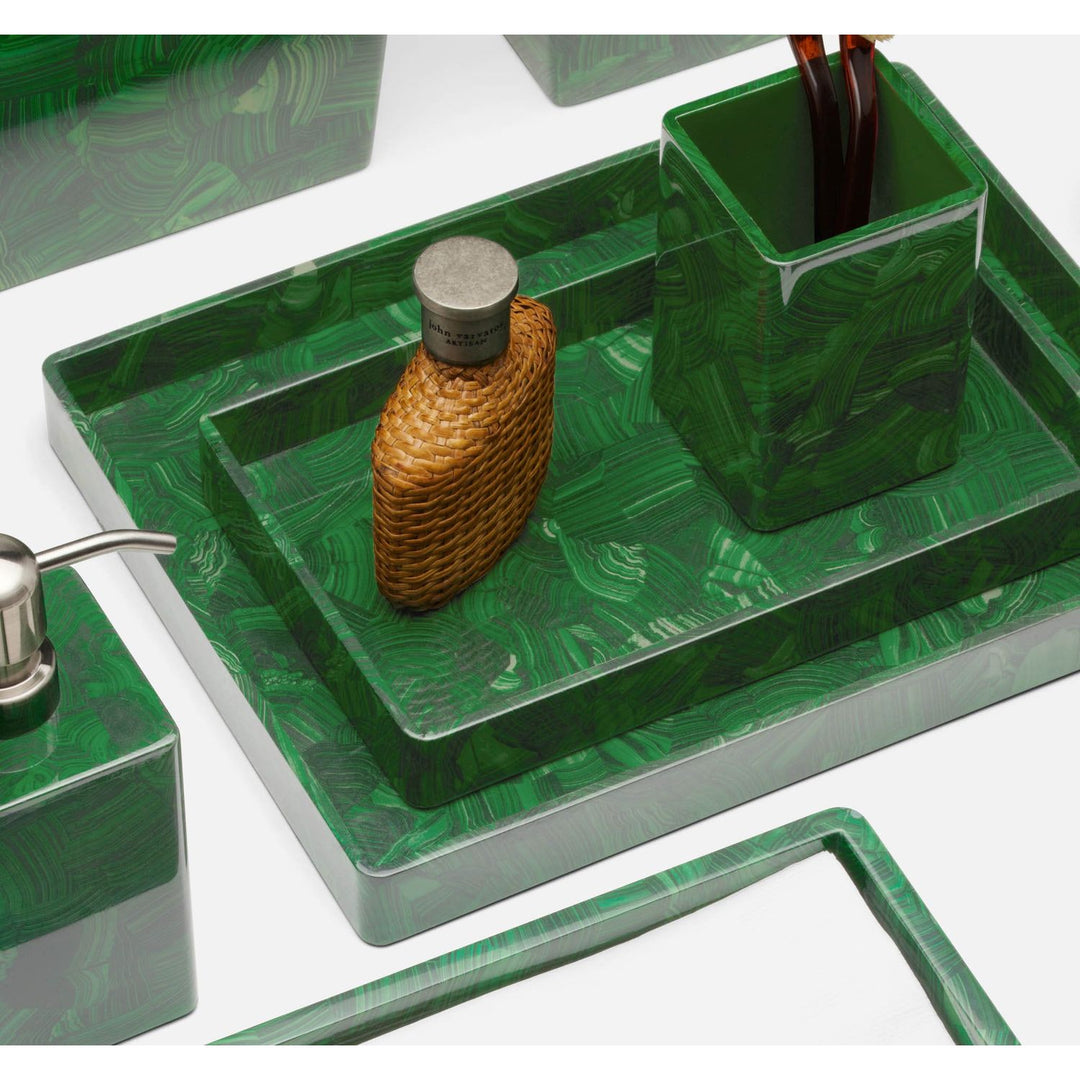 Porter, Faux Malachite, Tray, Large, Rectangular Straight