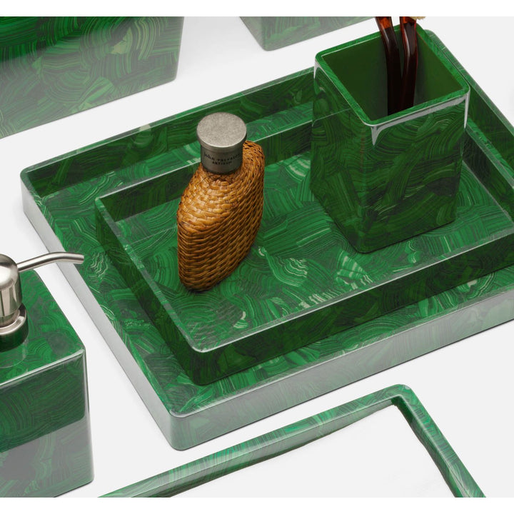 Porter, Faux Malachite, Tray, Large, Rectangular Straight