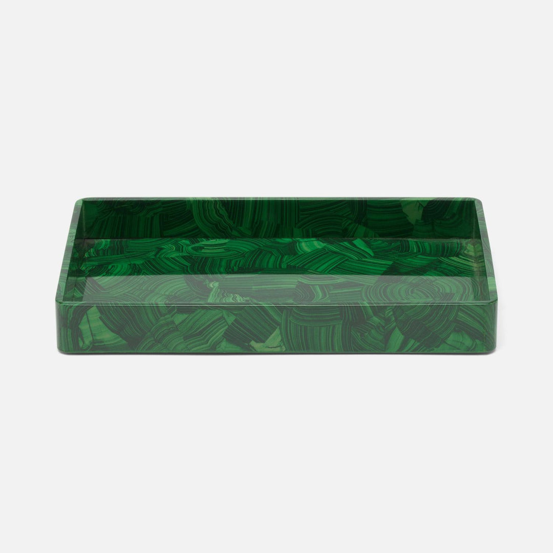 Porter, Faux Malachite, Tray, Small, Rectangular Straight