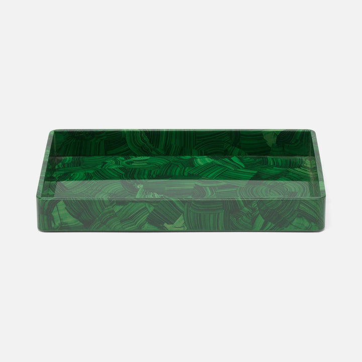 Porter, Faux Malachite, Tray, Small, Rectangular Straight