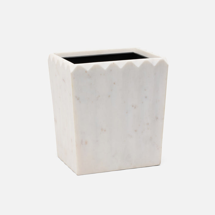 Proviso, White, Wastebasket, Rectangular Tapered, Fluted Marble