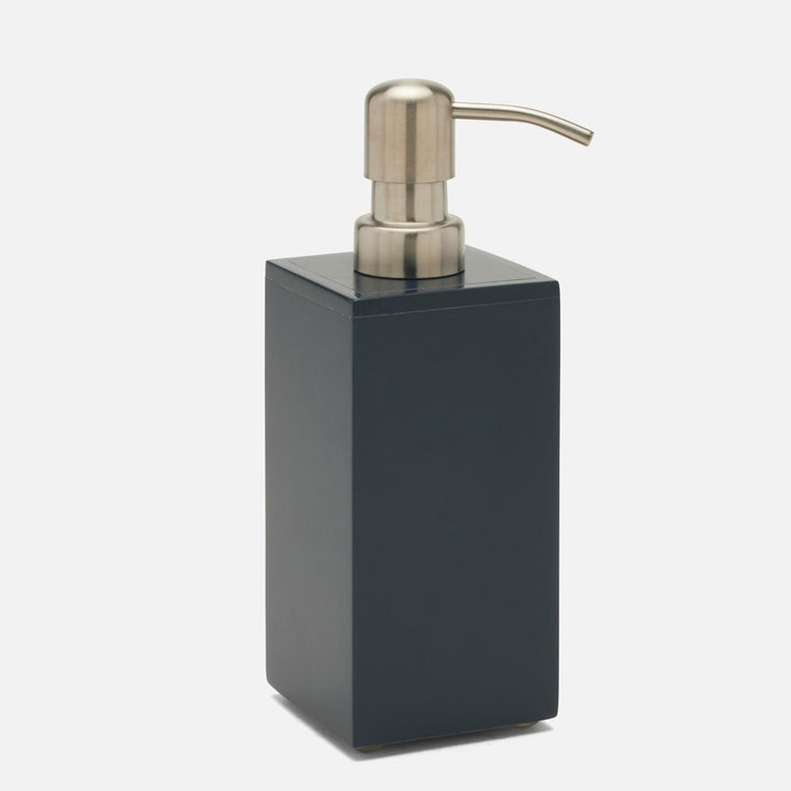 Quincy, Matte Navy, Soap Pump, Square Straight, Lacquered Wood
