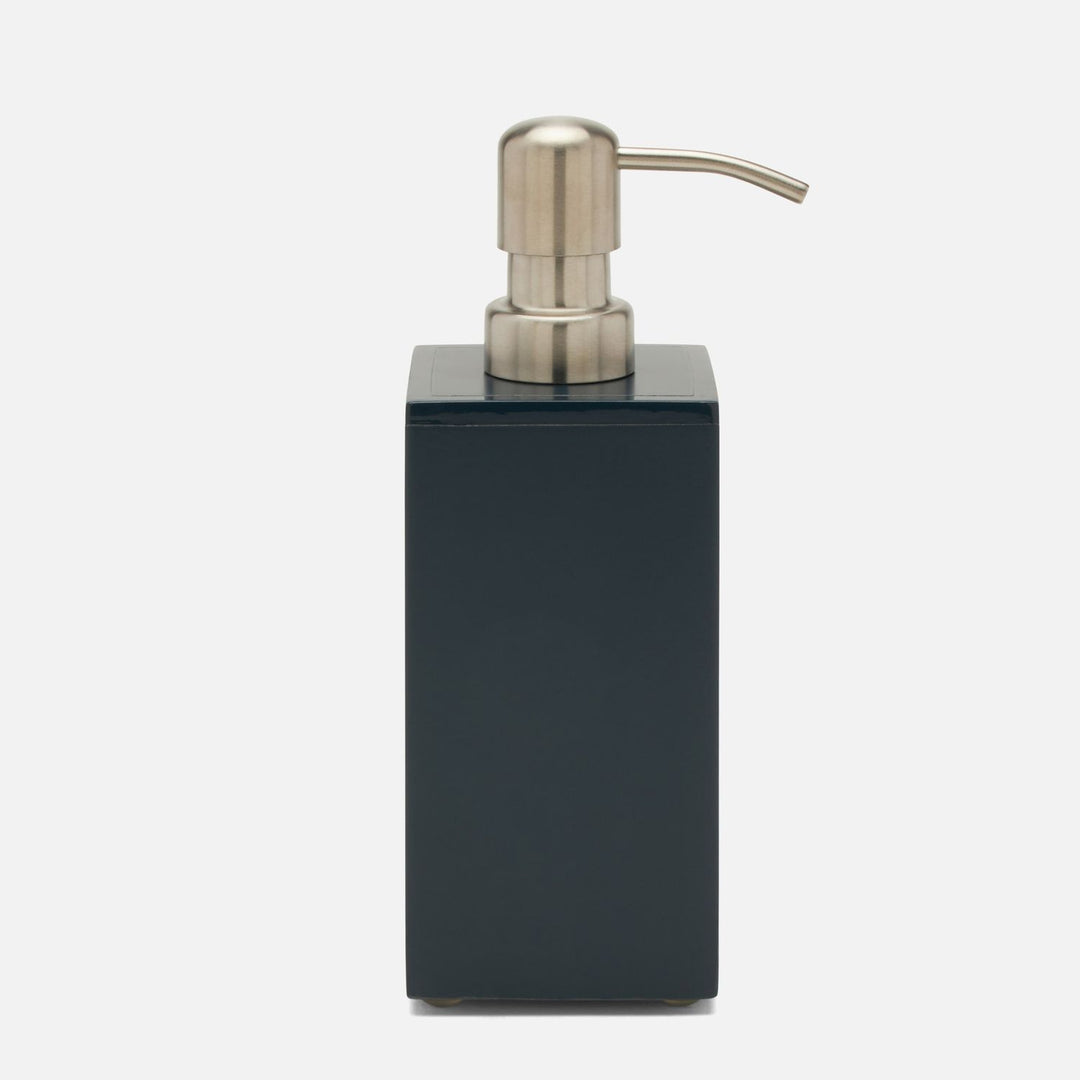 Quincy, Matte Navy, Soap Pump, Square Straight, Lacquered Wood
