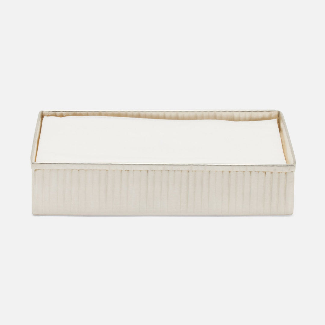 Redon,Matte Silver, Hand Towel Tray, Ribbed Metal, Pack/2