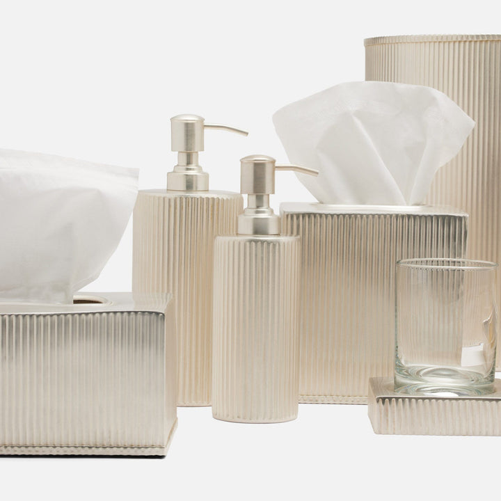 Redon,Matte Silver, Soap Pump, Xlarge, Ribbed Metal