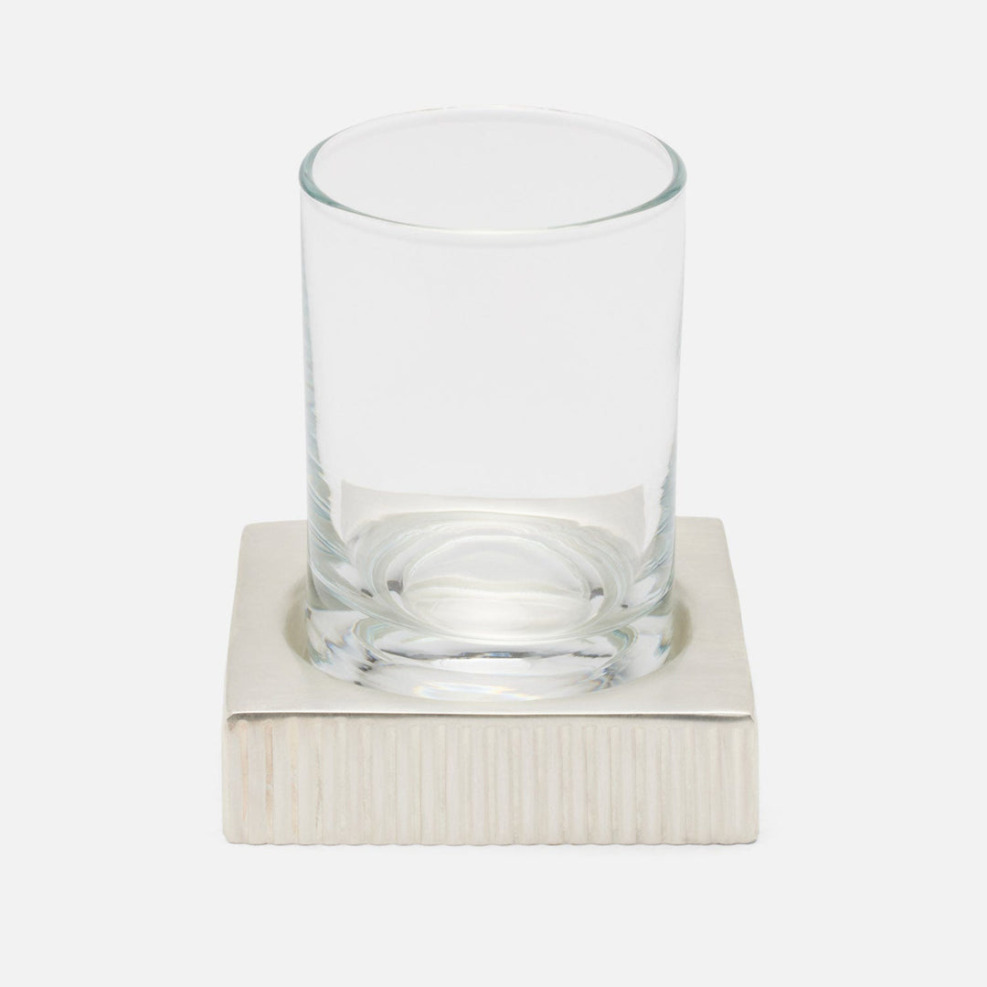 Redon, Matte Silver, Tumbler Set, Square Straight, Ribbed Metal, M/2