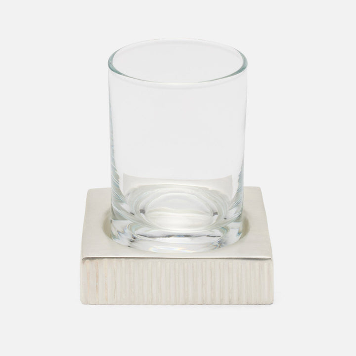 Redon, Matte Silver, Tumbler Set, Square Straight, Ribbed Metal, M/2