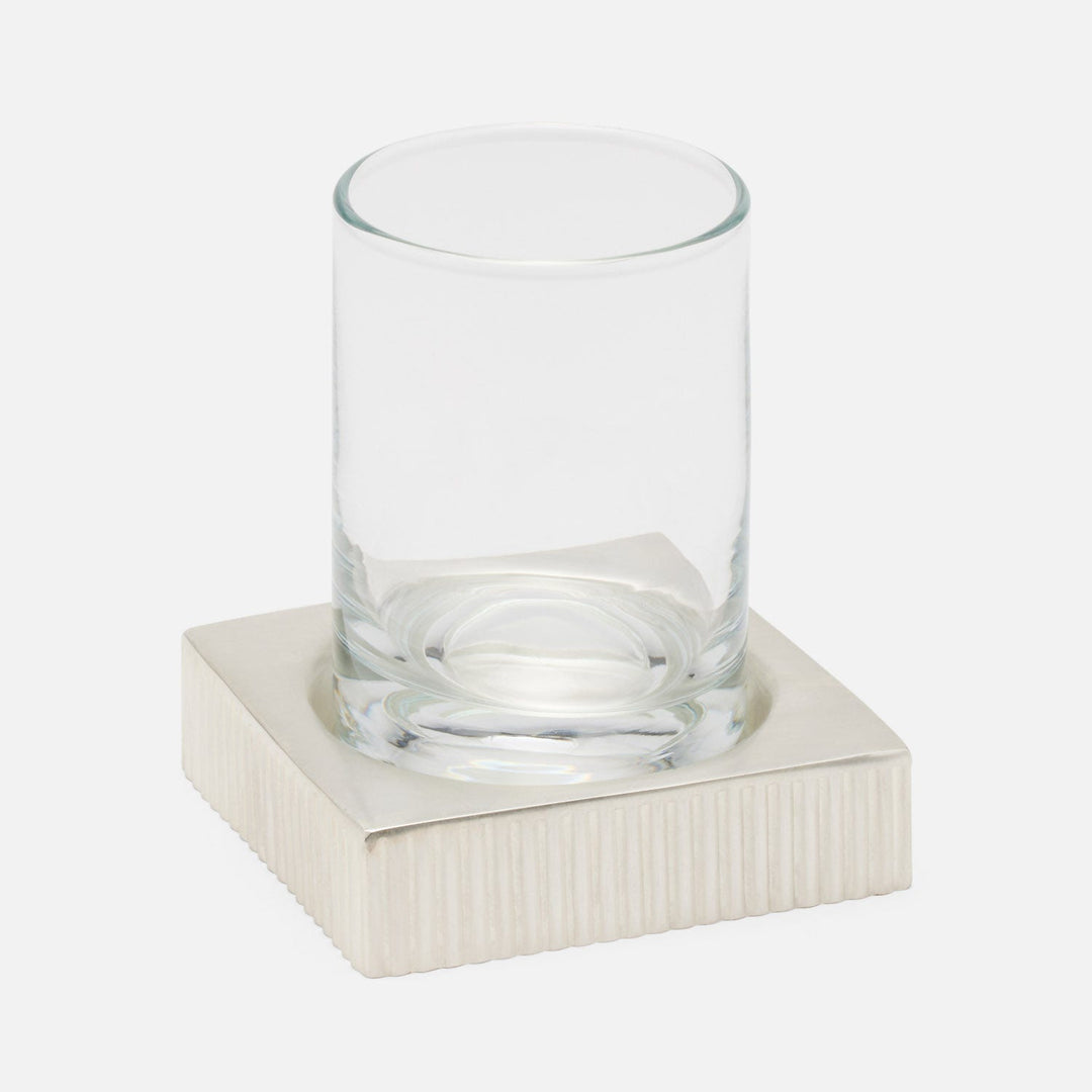 Redon, Matte Silver, Tumbler Set, Square Straight, Ribbed Metal, M/2