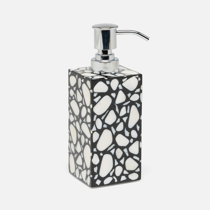 Remini, Black/White, Soap Pump, Square Straight, Resin/Shell