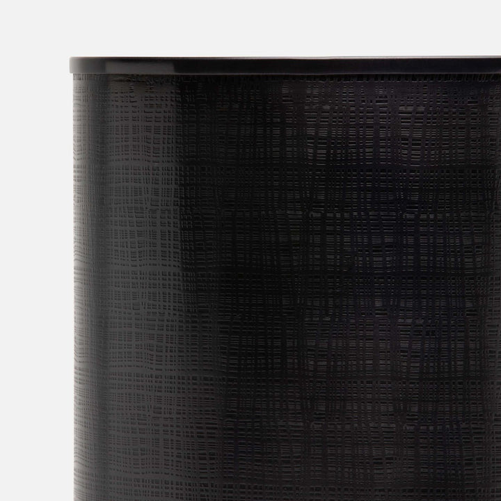 Remy, Antique Dark Nickel, Wastebasket, Round, Textured Stainless Steel