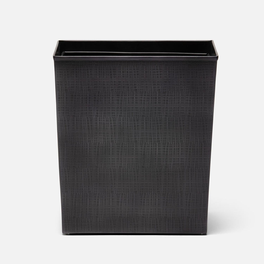 Remy, Antique Dark Nickel, Wastebasket, Rectangular Tapered, Textured Stainless Steel