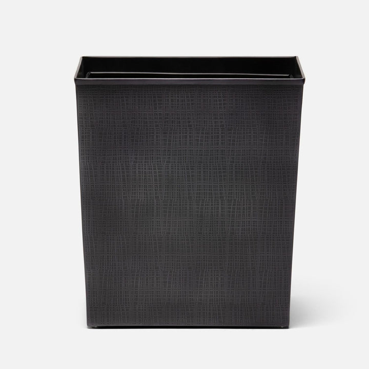 Remy, Antique Dark Nickel, Wastebasket, Rectangular Tapered, Textured Stainless Steel