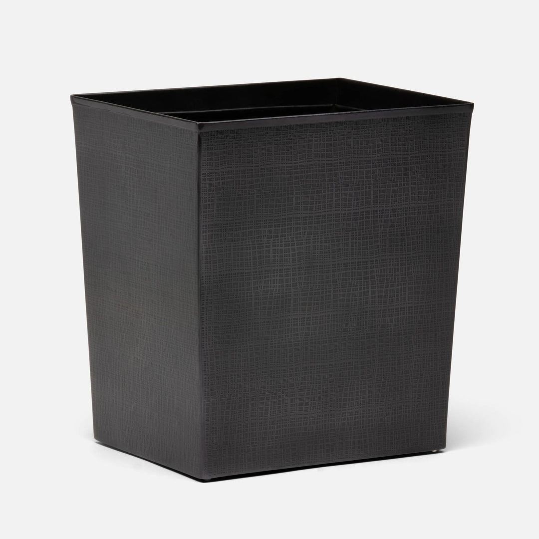 Remy, Antique Dark Nickel, Wastebasket, Rectangular Tapered, Textured Stainless Steel