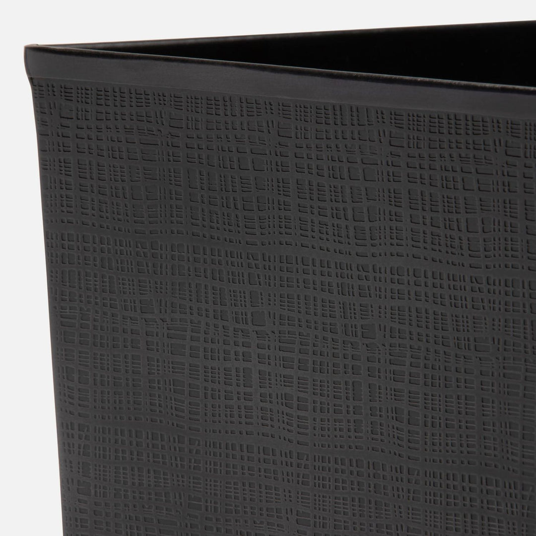 Remy, Antique Dark Nickel, Wastebasket, Rectangular Tapered, Textured Stainless Steel