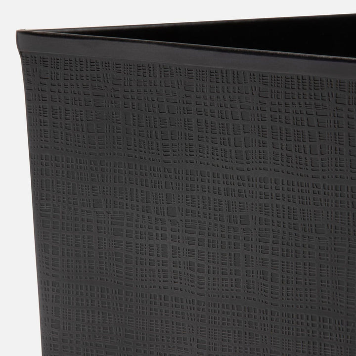 Remy, Antique Dark Nickel, Wastebasket, Rectangular Tapered, Textured Stainless Steel