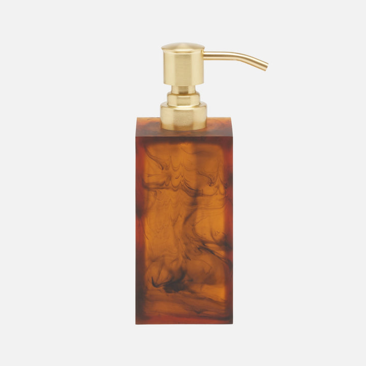 Tavira, Amber/Black, Soap Pump, Square Straight, Swirled Resin