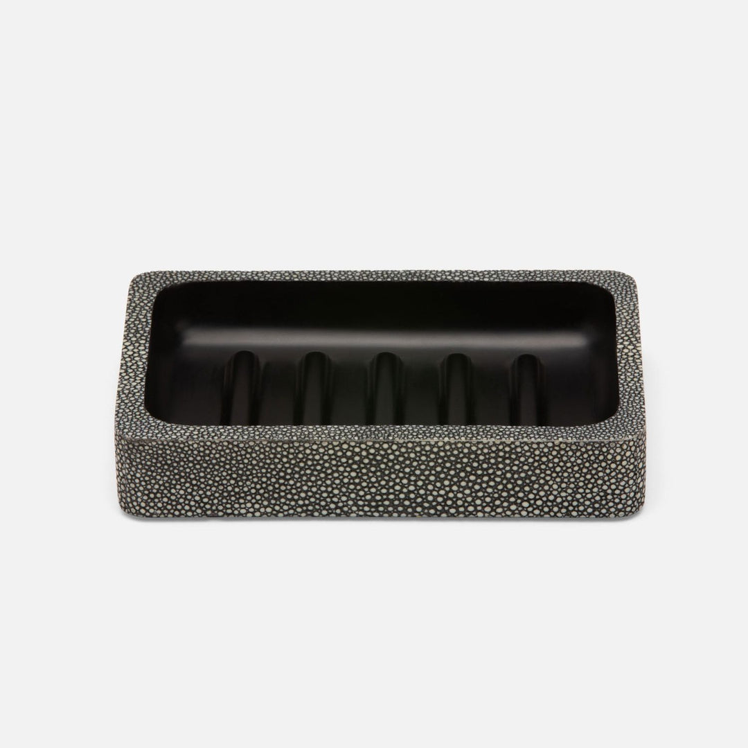 Tenby, Cool Gray, Soap Dish, Rectangular Straight, Realistic Faux Shagreen