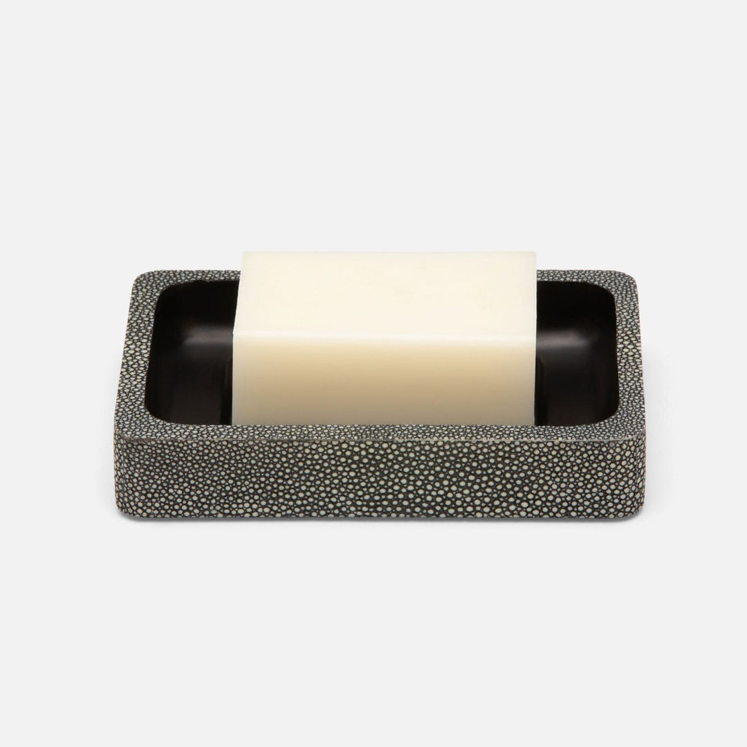 Tenby, Cool Gray, Soap Dish, Rectangular Straight, Realistic Faux Shagreen