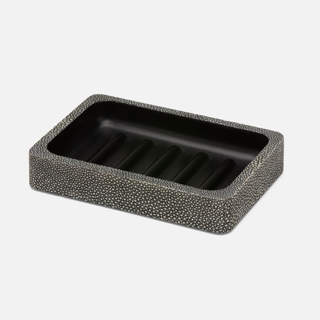 Tenby, Cool Gray, Soap Dish, Rectangular Straight, Realistic Faux Shagreen