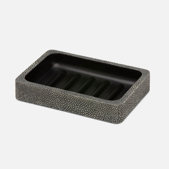 Tenby, Cool Gray, Soap Dish, Rectangular Straight, Realistic Faux Shagreen