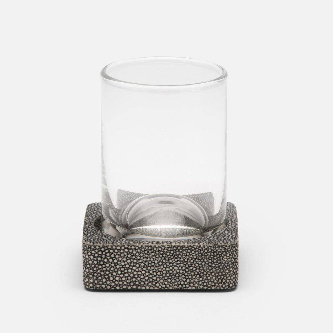 Tenby, Cool Gray, Tumbler Set, Square Straight, Realistic Faux Shagreen, M/2