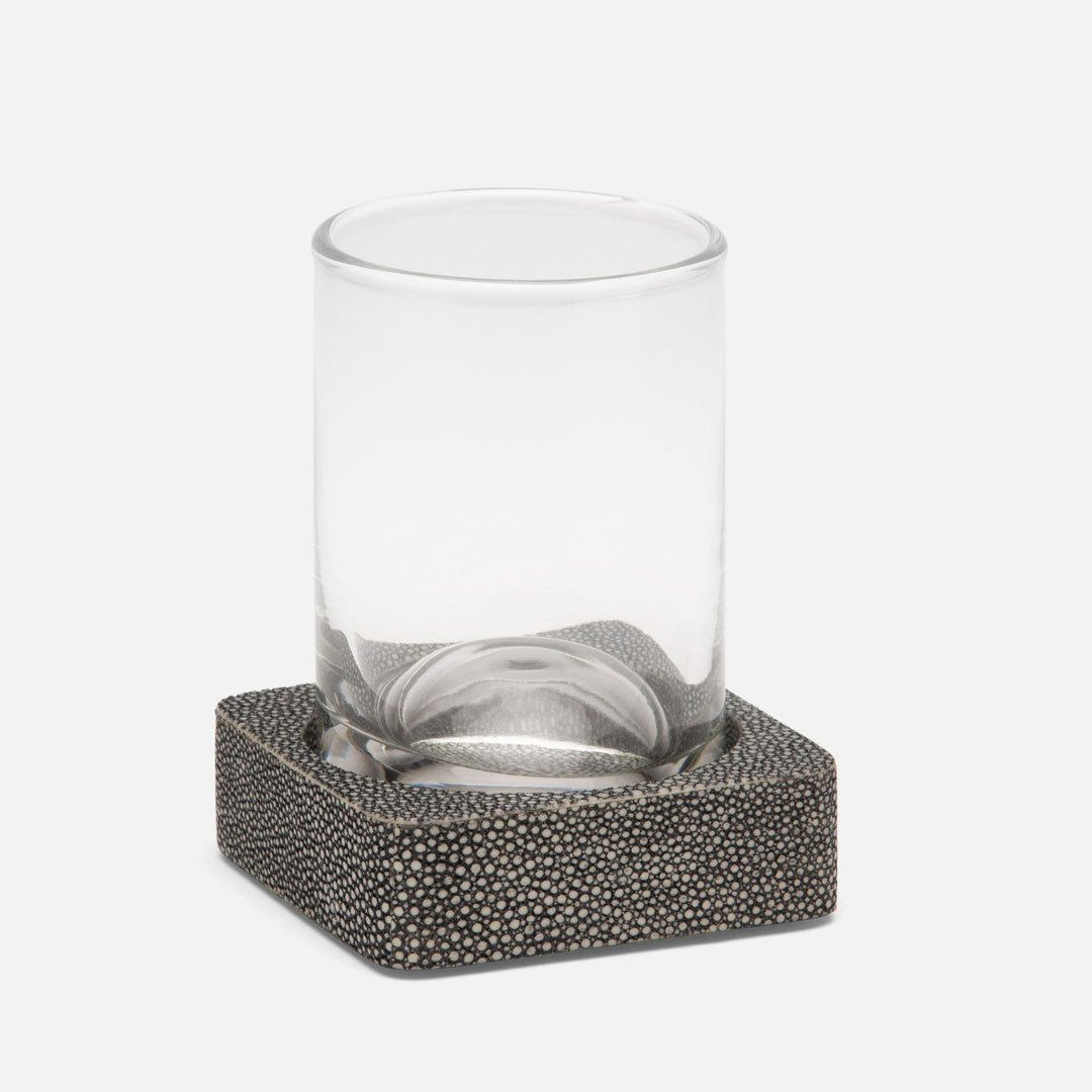 Tenby, Cool Gray, Tumbler Set, Square Straight, Realistic Faux Shagreen, M/2