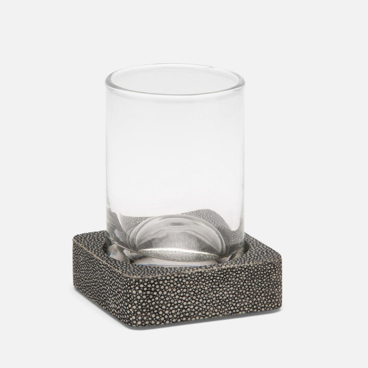 Tenby, Cool Gray, Tumbler Set, Square Straight, Realistic Faux Shagreen, M/2